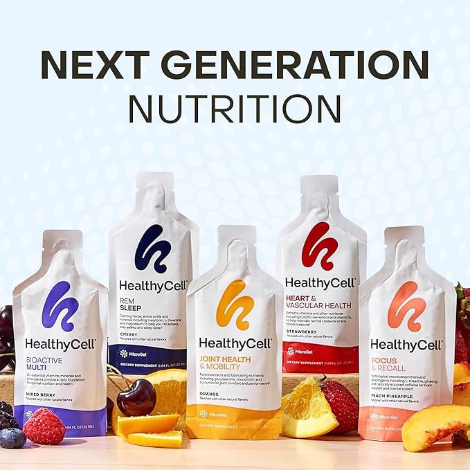 Healthycell Bioactive Daily Liquid Multivitamin for Men & Women – 20+ Essential Vitamins, Minerals & Antioxidants for Brain, Heart, Immune Support, Skin & Hair Support - 14 Gel Packs-StrideForce Fitness