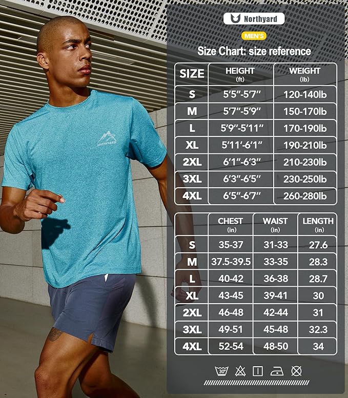 NORTHYARD Men's UPF 50+ Sun Protection Shirts Swim SPF UV Quick Dry Short Sleeve T-Shirts for Athletic Fishing Rash Guard-StrideForce Fitness