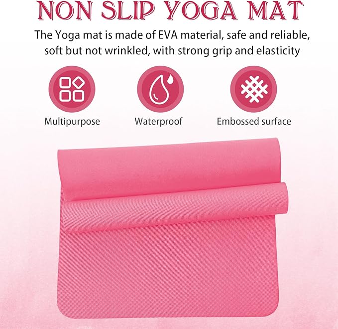 10 Pack Yoga Mats Bulk, 68'' x 24'' x 4mm Thick Yoga Mats for Kids and Adult Gym Mats Bundle Latex Free Exercise Mats with Non Slip Texture for Outdoor Yoga, Pilates or Workout-StrideForce Fitness