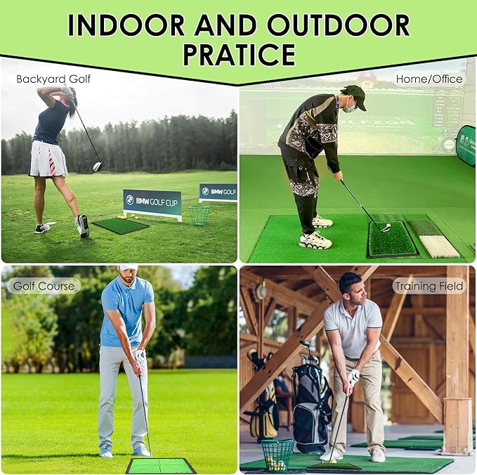 Golf Hitting Mat with Swing Path Tracer – Durable Golf Practice Mat for Indoor/Outdoor Use, Driving & Chipping Training – Golf Training Aid and Gift for Men & Women-StrideForce Fitness