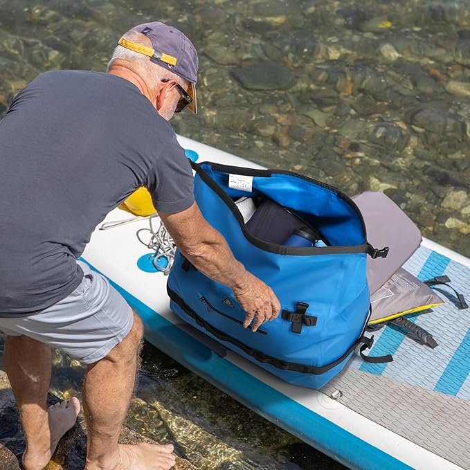 Haimont Large Waterproof Duffel Backpack Roll-Top Heavy Duty Dry Duffle Bag for Boating, Travel, Motorcycle, Kayaking, Camping, 60L-StrideForce Fitness