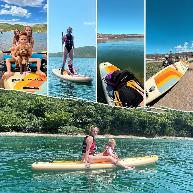 PORTAL SUP Inflatable Paddle Board for Adults 10'6'' Stand Up Paddleboard,Non-Slip Deck Blow up Paddle Boards with Adjustable Paddle, Carry Bag, and Repair Kit-StrideForce Fitness