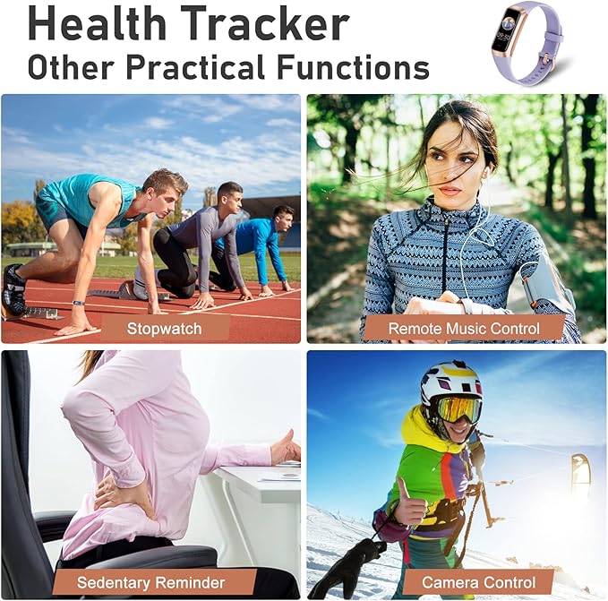 Fitness Tracker with Step Counter/Calories/Stopwatch Tracker,1.10''AMOLED Touch