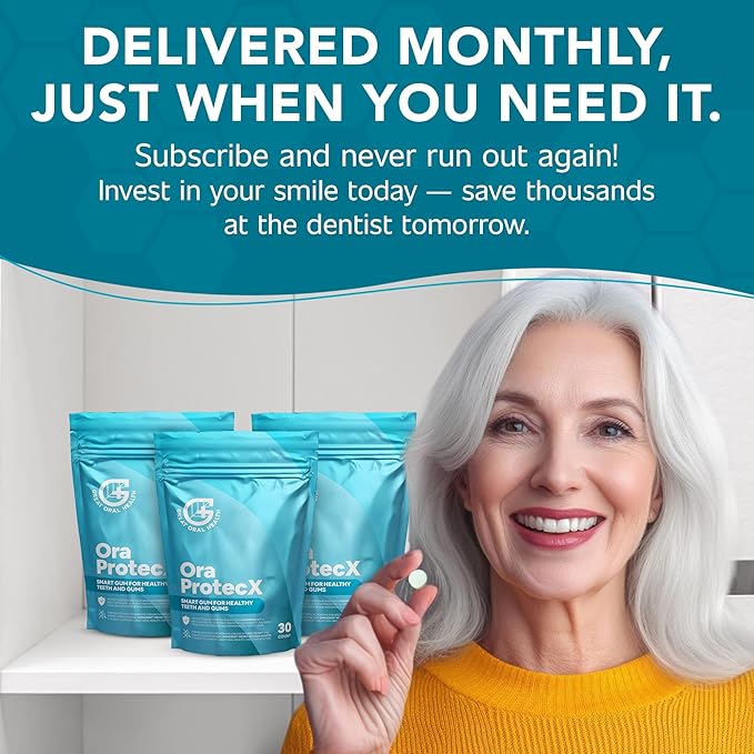 OraProtecX Remineralizing Gum Hydroxyapatite Gum for Bad Breath, Mineralizing Teeth & Dental Health with Protektin & Xylitol Anti Cavity Protection, Aspartame & Sugar Free, Natural Mint Flavor, 30 ct.