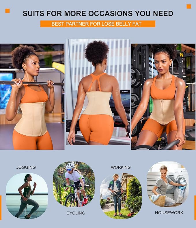 TrainingGirl Waist Trainer for Women Lower Belly Waist Trimmer Corset Tummy Wrap Workout Sweat Belt Band Sports Sauna Suit-StrideForce Fitness