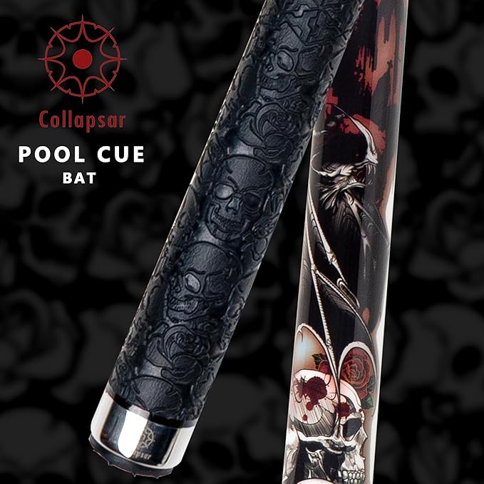 Collapsar CBP Pool Stick with 1X1 Hard Case,13mm Tip with Low Deflection Technology Billiard Cue,58" 2-Pieces 19-21 oz Professional Pool Cue Set-StrideForce Fitness