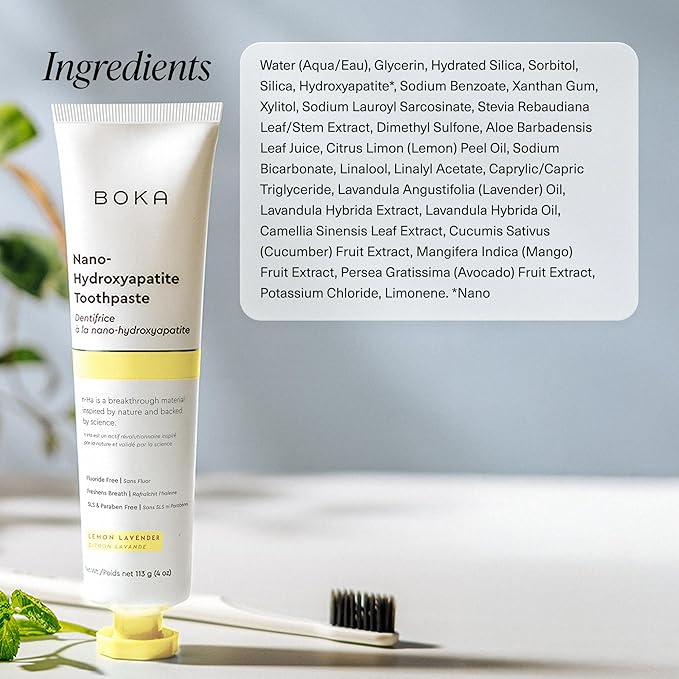 Boka Fluoride Free Toothpaste, Nano Hydroxyapatite Toothpaste, Appropriate for Sensitive Teeth - for Adult, Kids Oral Care - Ela Mint, Coco Ginger, Lemon Lavender Flavor, 4 Fl Oz 3Pk US Manufactured