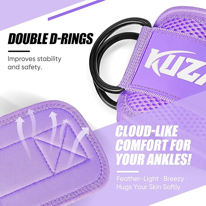 Ankle Resistance Bands with Cuffs for Working Out, Resistance Bands for Women, Exercise Bands for Leg and Glute, Booty Workout Equipment for Kickbacks, Butt and Hip Training, Ankle Weights Bands Set