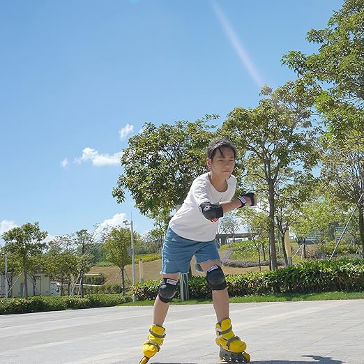 Youth/Kids Knee Pads Elbow Pads Wrist Guards Protective Gear Set for 3-15 Years Child Roller Skates, Skateboard, Cycling, Inline Skating, BMX Bike, Balance Bike, Scooter Riding and Other Outdoor Sports-StrideForce Fitness