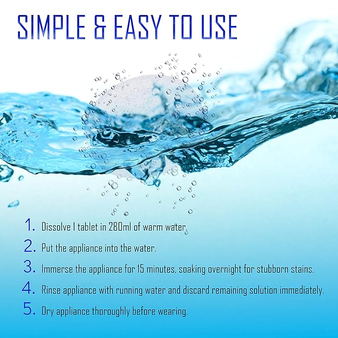 Retainer and Denture Cleaner 90 Tablets, 3 Month Supply Cleaning Tablets Denture Cleaners Remove Bad Odors, Plaque, Stains From Night Guards, Mouth Guards, Dental Appliance (90 Pack)