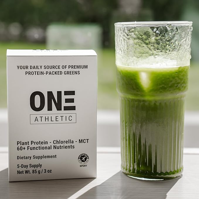 ON3 Athletic Protein Greens Supplement with chlorella, eleuthero and MCT Powder (5 Servings, Herbal)-StrideForce Fitness