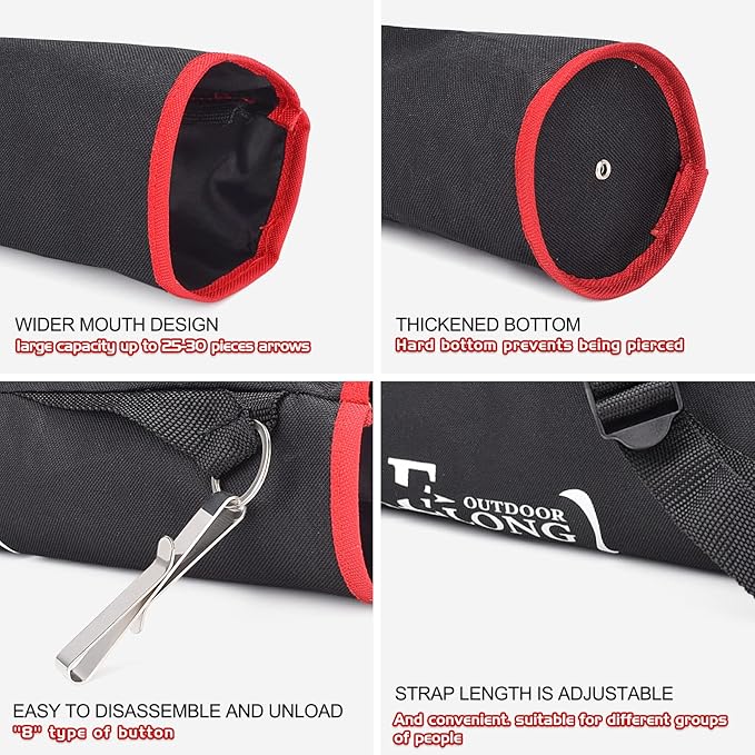 Elong Adjustable Archery Back Arrow Quiver Holder - Upgraded Quiver Arrows for Compound Recurve Bow and Hunting Target Practicing Youth and Adults-StrideForce Fitness