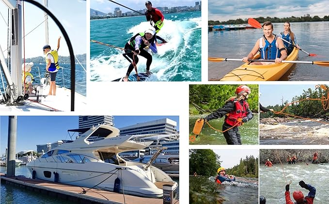 5/16 in (8mm) x 100 ft (30Meter) Marine Floating Rope for Boating, Fishing, Rafting, Camping, Hiking, Hunting, Anchor, Mooring, Dock Lines, Kayak, Canoe, Rescuing Reflective Orange-StrideForce Fitness