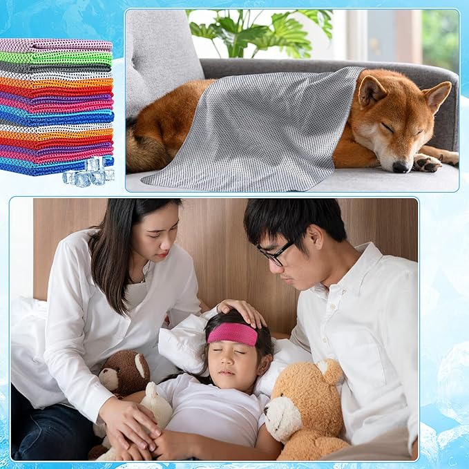 Maitys 1000 Pcs Cooling Towel Bulk, 32 x 12 Inch Microfiber Ice Towel for Neck and Face Cold Soft Breathable Sport Neck Wraps for Hot Weather Athletes Gym Yoga Camping Workout