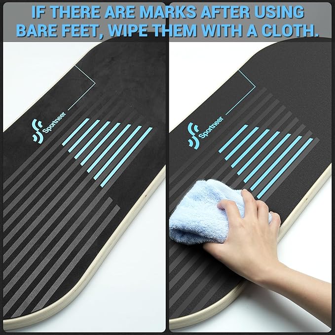 Sportneer Balance Board 7 Modes Wobble Board with Adjustable Stoppers Exercise Balancing Stability Trainer for Improve Balance, Surf Trainer & Physical Therapy - Roller and 2.8'' Ball Included-StrideForce Fitness