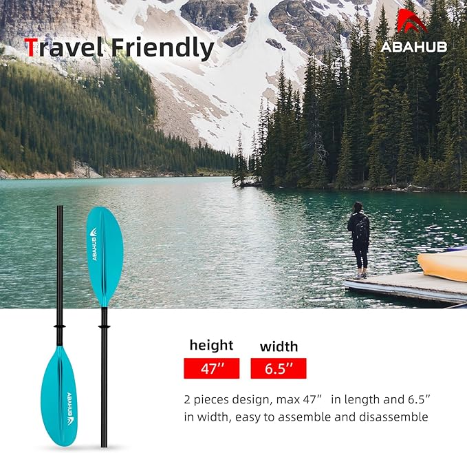 Abahub 1 x Carbon Kayak Paddles, 90.5 Inches Kayaking Oars for Boating, Canoeing with Free Paddle Leash, Carbon Fiber Shaft Black/Blue/Green/Orange/Yellow/White/Red Plastic Blades-StrideForce Fitness