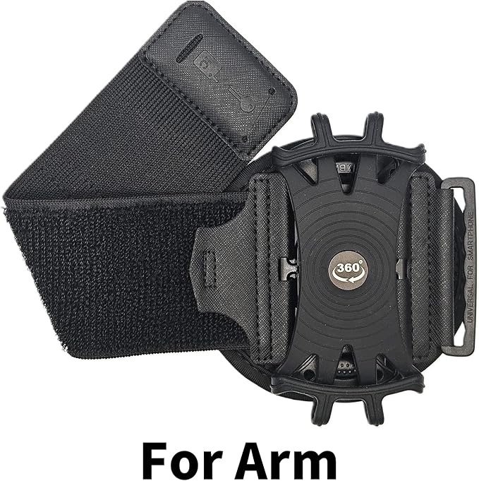 Running Armband 360°Rotatable for Phone Holder,Upgrade Anti-Drop Forearm Phone Armband for iPhone 16/15/14/Pro/Mini/12/11/SE/XR XS,Fits All 4-6.5 Inch Smartphones (ArmBlack)-StrideForce Fitness