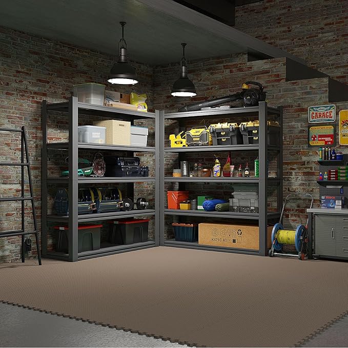 Home Gym Mat, Puzzle Exercise Mat, EVA Interlocking Foam Floor Tiles for Home Workout Equipment and Kids' Play Areas - Blue, 24 in x 24 in x ½ in - (Brown, 24 Pack(96 SQ FT))-StrideForce Fitness