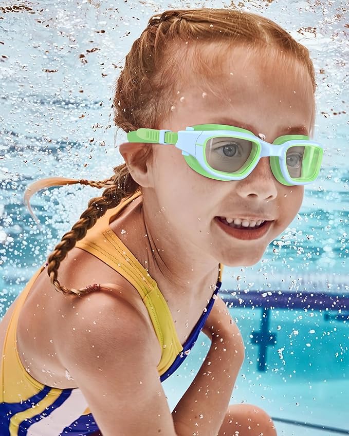 Kids Swim Goggles,Swimming Goggles for Kids 6-14, Anti-Fog UV Protection Pool Glasses for Boys Girls-StrideForce Fitness