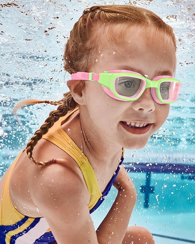 Kids Swim Goggles,Swimming Goggles for Kids 6-14, Anti-Fog UV Protection Pool Glasses for Boys Girls-StrideForce Fitness