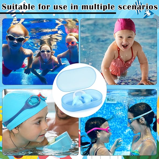 Soulchen 2 Pcs Swimming Nose Plugs Silicone Waterproof Painless Swim Nose Clip with Storage Box for Adults Kids Men Women Beginners-StrideForce Fitness