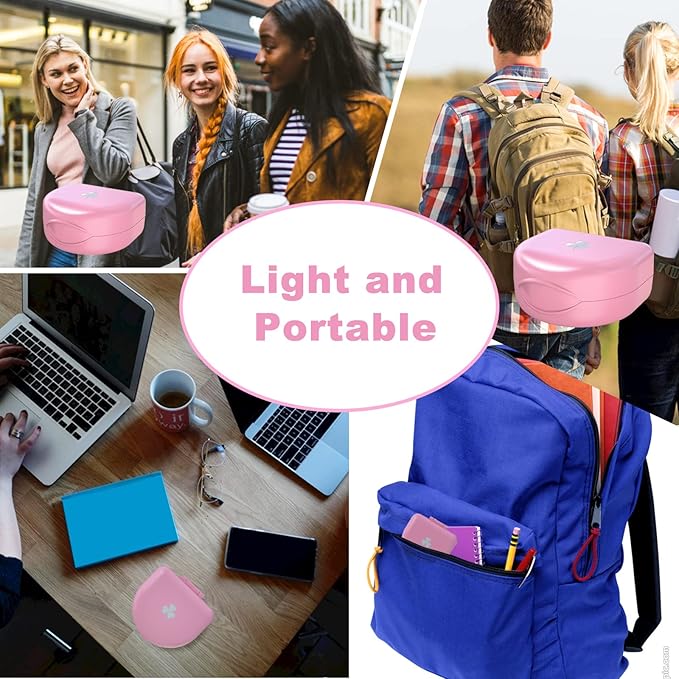 Retainer Case Denture Case: BVN Orthodontic Dental Case, Slim Braces Case, Mouth Guard Case, Denture Box, Teeth Aligner Case, Night Guard Case Container Storage Holder Pink