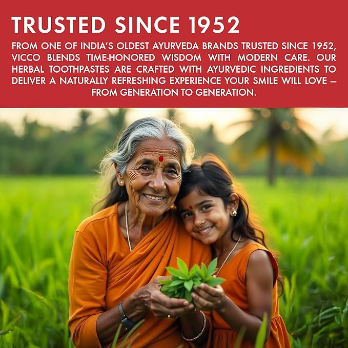 Vicco Vajradanti Ayurvedic Herbal Toothpaste by Vicco – 70 Year Legacy of Ayurveda, with 18 Ayurvedic Herbs & Barks, 100% Natural, Vegan, Fluoride-Free & Cruelty-Free – 7 oz (3 Pack)