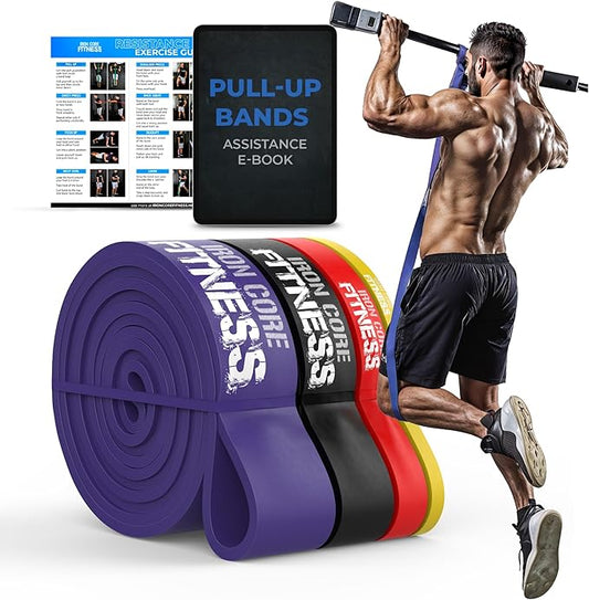 Pull Up Assistance Resistance Bands - Long Loop Power Bands for Men and Women - Strength Power Flexibility Training at Home & Gym - Ebooks & Workout Chart Included by Iron Core Fitness-StrideForce Fitness