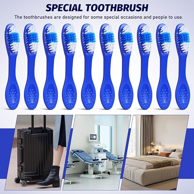 Healvian Mini Soft Bristle Toothbrushes 10pcs, Portable Small Manual Toothbrushes with Short Handle for Prison Use and Oral Cleaning, Travel-Friendly Compact Size 9Cm