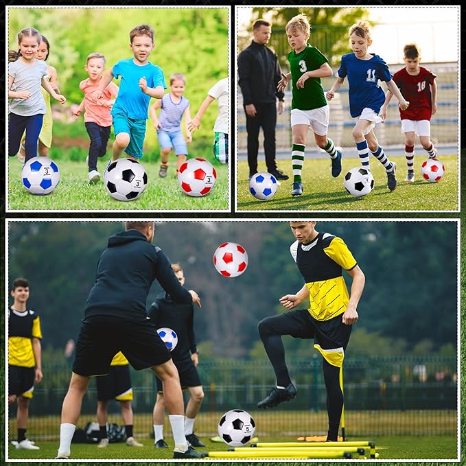 Libima 12 Pcs Soccer Balls with Pump Official Size 3/4/5 Soccer Ball Bulk for Child Adult School Sport Training Practice Christmas Operation-StrideForce Fitness