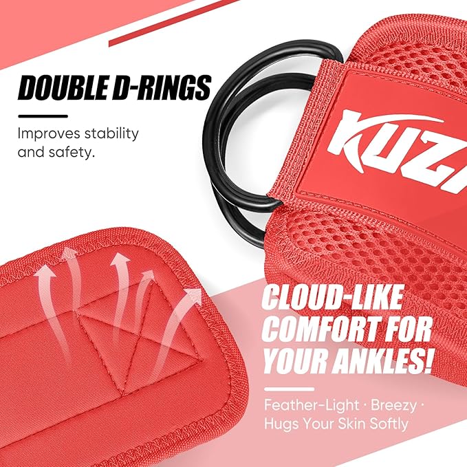Ankle Resistance Bands with Cuffs for Working Out, Resistance Bands for Women, Exercise Bands for Leg and Glute, Booty Workout Equipment for Kickbacks, Butt and Hip Training, Ankle Weights Bands Set