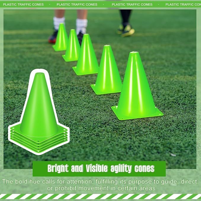 Syhood 30 Pack 7 Inch Plastic Traffic Cones Sports Training Agility Marker Mini Cones for Soccer, Skating, Football, Basketball, Indoor and Outdoor Games Sports Practice Equipment