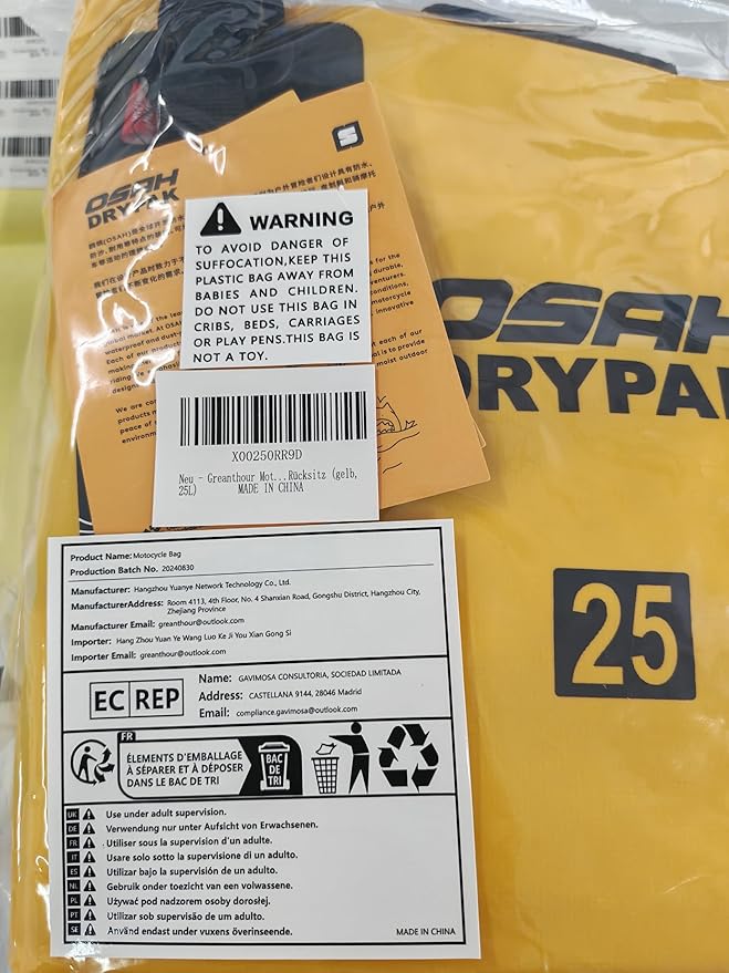 Waterproof Duffel& Luggage Bag - Motorcycle Dry Bag Tail Saddle Bags with Roll Top Closure,Large Storage Space,for Camping, Kayaking, Fishing & Traveling(Yellow, 25L)-StrideForce Fitness