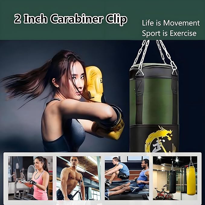 M5 Spring Snap Hook Carabiners, Carabiner Clip, Heavy Duty Galvanized Steel Spring Clip, Quick Link Key Chain for Swing Hammock Gym Outdoor, Holding Capacity-StrideForce Fitness