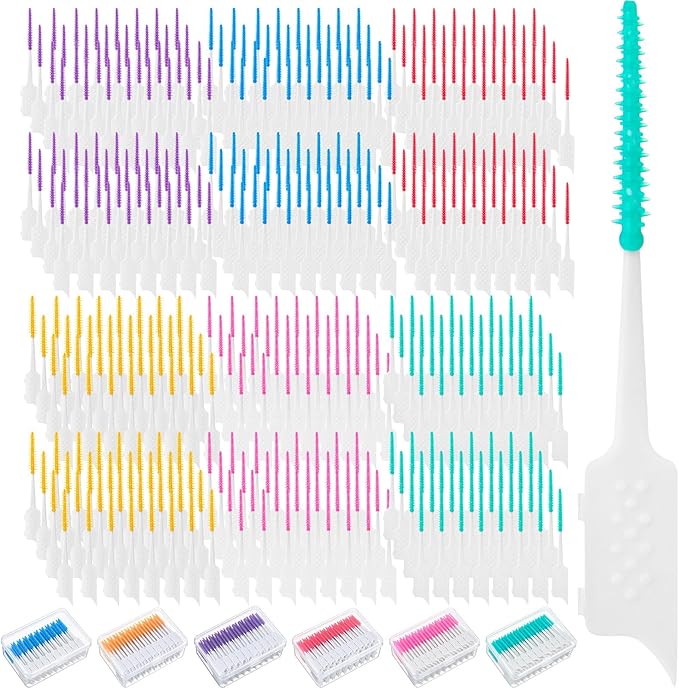 1200PCS Silica Gel Toothpick Interdental Brushes Dual-Use Soft Disposable Dental Picks Floss with Carry Case Portable Travel Teeth Cleaning Toothpick Tools for Adults Children Oral Care