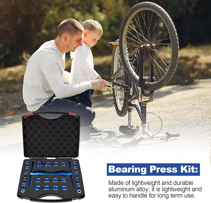 25PCS Bicycle Bearing Press Kit for Wheel Hub, Soft Tail Frame Pivot Point Installation with Bushing Tool-StrideForce Fitness