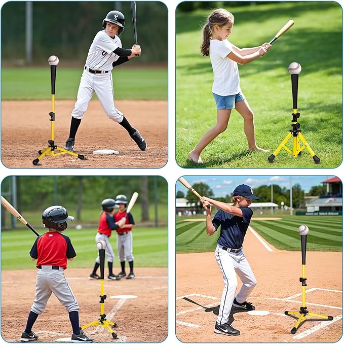 Baseball Tee for Kids,Batting Tee,Softball Tee,Youth Hitting Tee,Teeball Tee,Travel Tee,Easy Adjustable Height-StrideForce Fitness