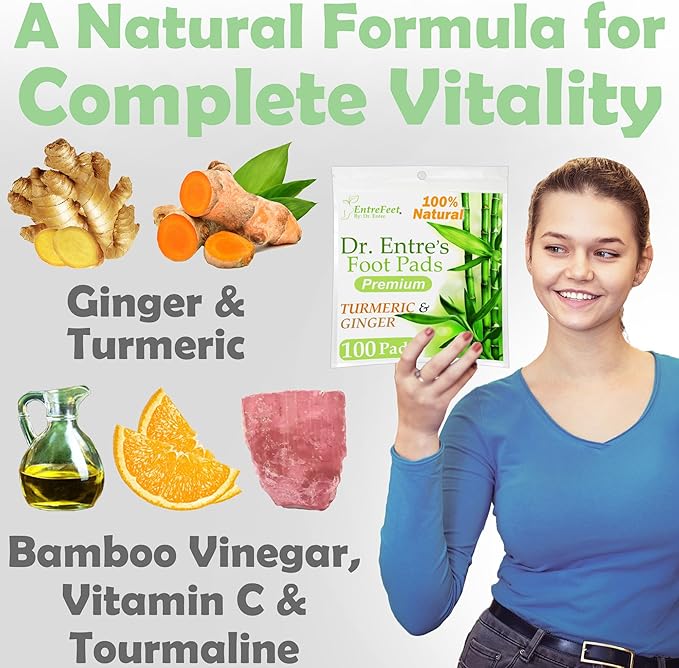 100 Turmeric & Ginger Foot Pads | Premium Pads to Feel Better, Sleep Better & Relieve Stress | Organic Foot Patches-StrideForce Fitness