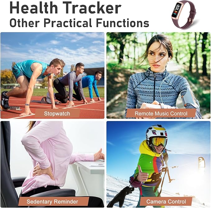Fitness Tracker with Step Counter/Calories/Stopwatch Tracker,1.10''AMOLED Touch