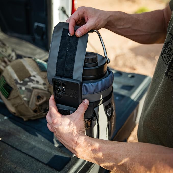 Iron Infidel Battle Bottle - One Gallon Insulated Water Bottle with Dual Carry Handles - 128 oz Tactical Stainless Steel Water Jug & Rugged Extra Large Sleeve With Storage (Betsy 128 Ounces)-StrideForce Fitness