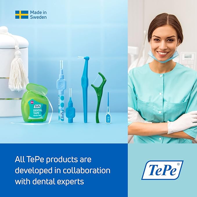 TePe Universal Care Angled Soft-Bristle Toothbrush, Small-Head Orthodontic Toothbrush (Pack of 2)