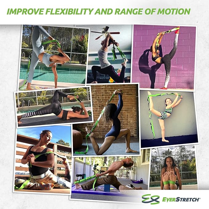 EverStretch Non-Elastic Stretching Strap with Loops - Move Freely with This Looped Stretch Strap Premium Stretch Band for Sports, Physical Therapy and Recovery from Knee Replacement Surgery.-StrideForce Fitness