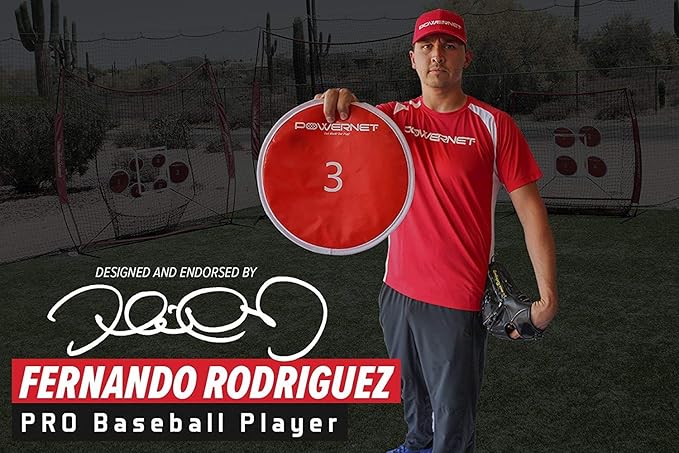 PowerNet Pitching Bundle, Baseball Net with Pitch Perfect Targets & Strike Zone Attachment, Weighted Ball, Softball Baseball Training Equipment to Increase Pitching Accuracy, 3 Net Sizes-StrideForce Fitness