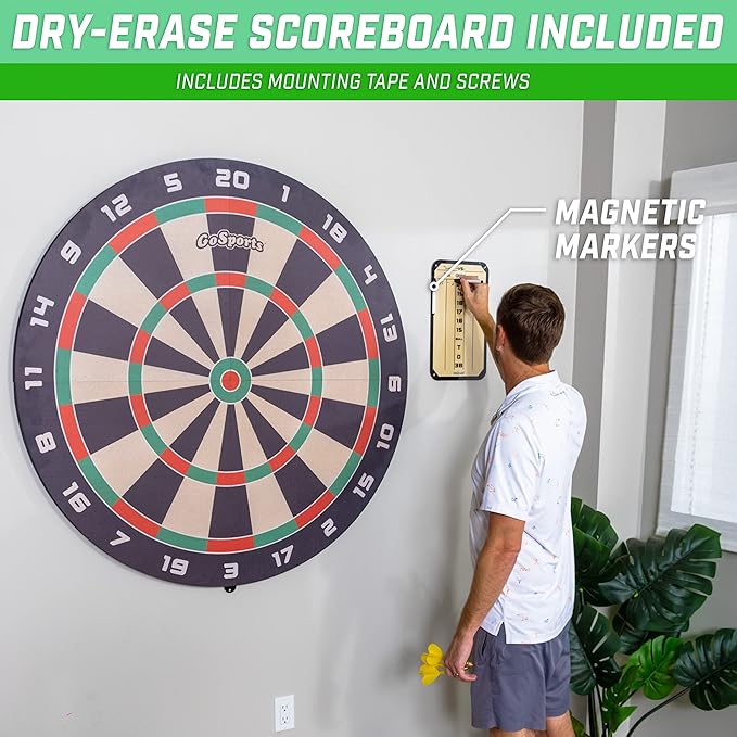 GoSports Giant 3 ft or 4 ft Cork Dartboards - Includes 12 Giant Darts and Scoreboard - New Fun Twist on Darts-StrideForce Fitness