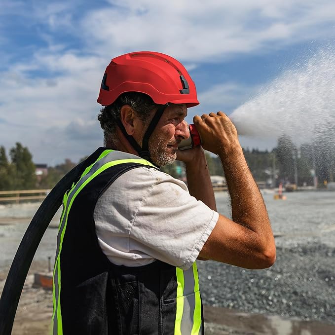 GE Safety Helmet: ANSI Type 2 Class G & E, Advanced Impact Technology, Ultra Comfortable Memory Foam, Heat Stress Reduction, Compatible with Accessories, Adjustable Size OSHA Approved-StrideForce Fitness