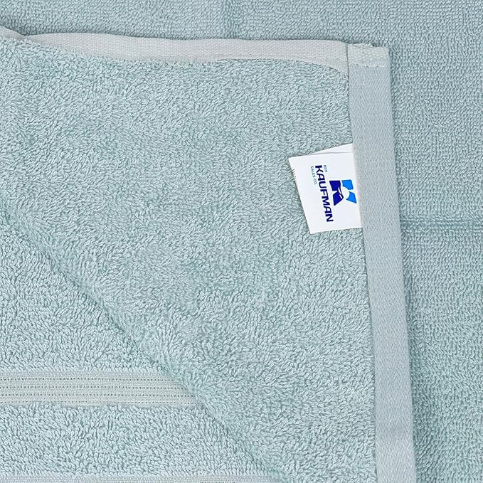 Kaufman - Premium Hand Towels Set for Bathroom, Spa, Gym, and Face Towel 100% Cotton Ring Spun, Ultra Soft Feel and Highly Absorbent Towels (12, Aqua)-StrideForce Fitness