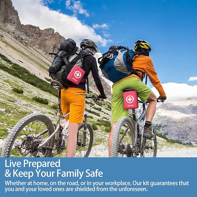 Premium First Aid Kit with Labelled Compartments, Emergency Survival Kit for Car, Home, Hiking and Travel – Compact Medical Kit for Roadside Emergencies, Outdoor Adventures, and Everyday Safety-StrideForce Fitness