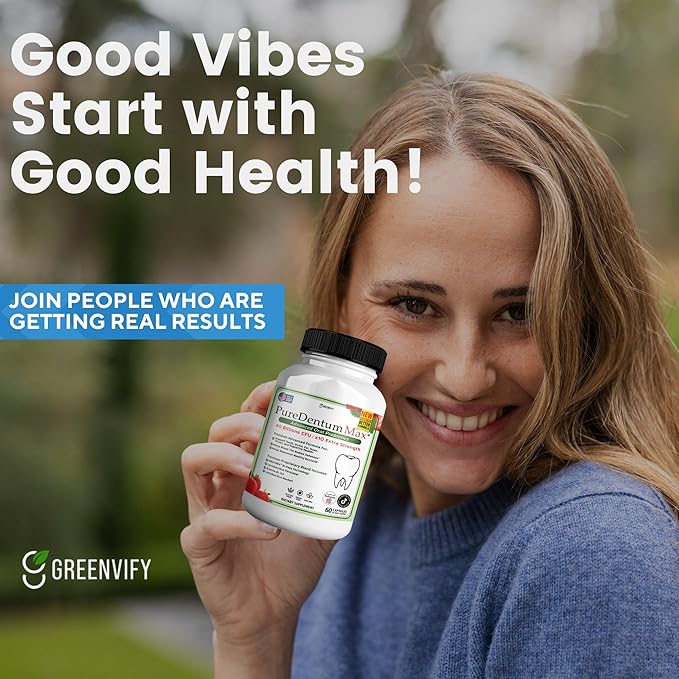 Puredentum Max for Gums and Teeth Health & Fresh Breath - 40 Billion CFU Advanced Oral Probiotics for Mouth Bad Breath, Capsule Supplement (20)