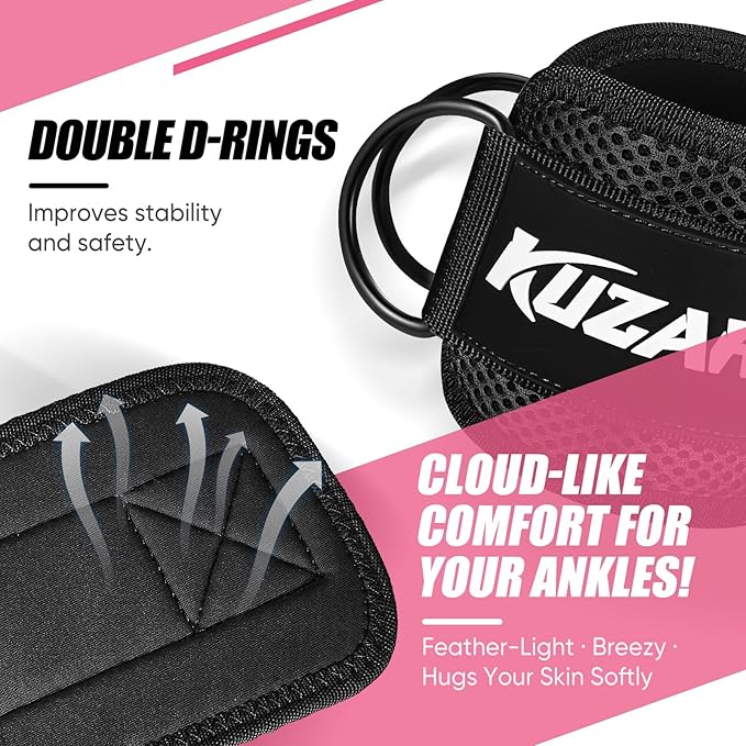 Ankle Resistance Bands with Cuffs for Working Out, Resistance Bands for Women, Exercise Bands for Leg and Glute, Booty Workout Equipment for Kickbacks, Butt and Hip Training, Ankle Weights Bands Set