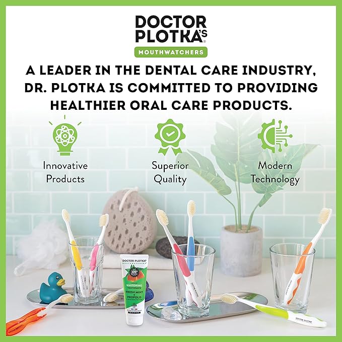 MOUTHWATCHERS Soft Flossing Toothbrushes, Value Pack of 4, Orange, Manual Toothbrush for Adults, Ultra Clean, Good for Sensitive Teeth and Gums, by Dr. Plotka's